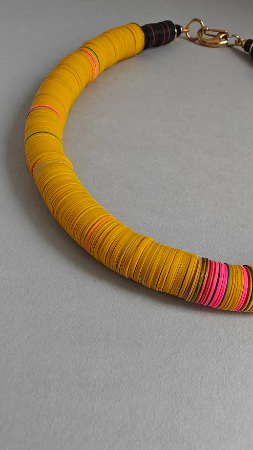Deya Antique African Vinyl Beads Necklace