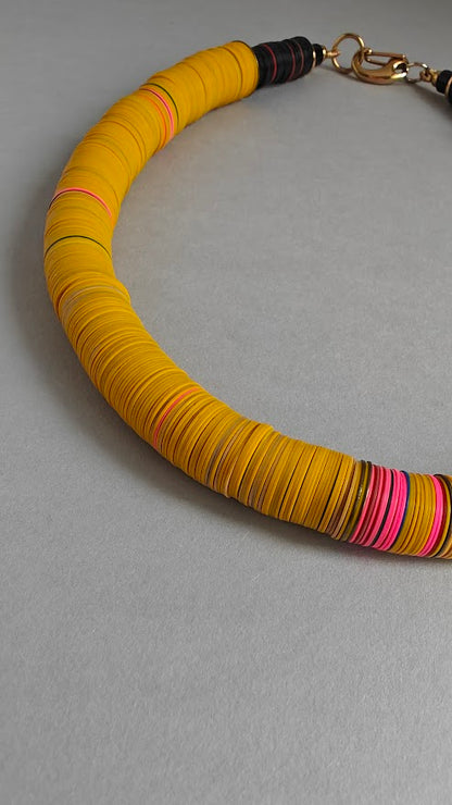 Deya Antique African Vinyl Beads Necklace